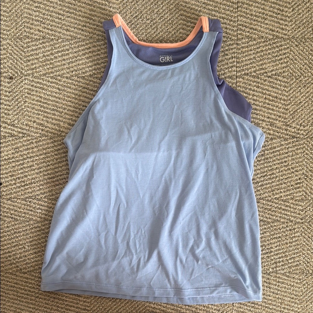 Athleta Girl Blue and Purple Tank Top With built in Bra